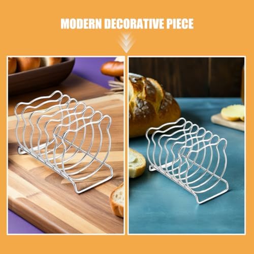 ABOOFAN 2 Pack Bear Toast Rack Bread Holder with 6 Slots Stainless