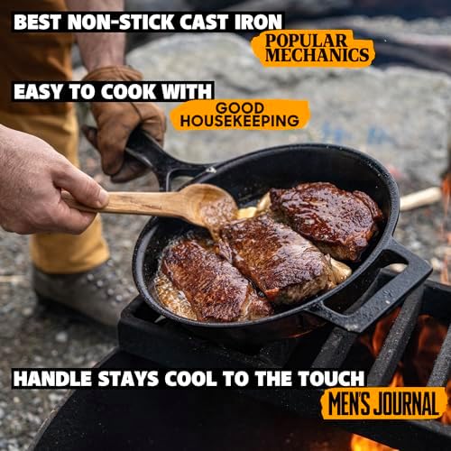 Stargazer 12-Inch Cast Iron Skillet | Made in USA, Seasoned, Premium