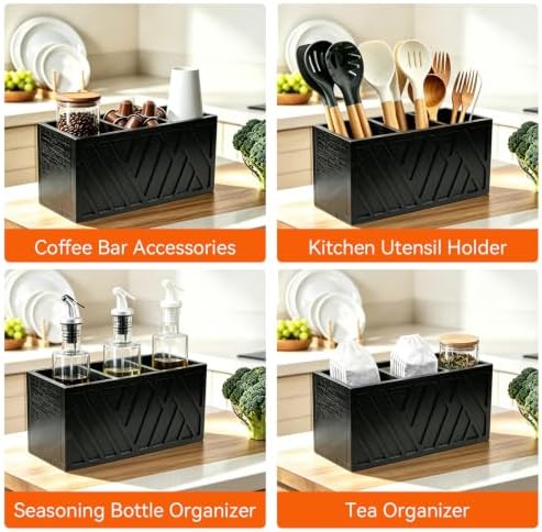 Wooden Kitchen Utensil Holder, Countertop Utensil Organizer Pine