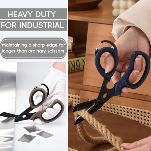 MEUUT All Purpose Scissors 2 PCS with Carabiner for Kitchen Outdoor