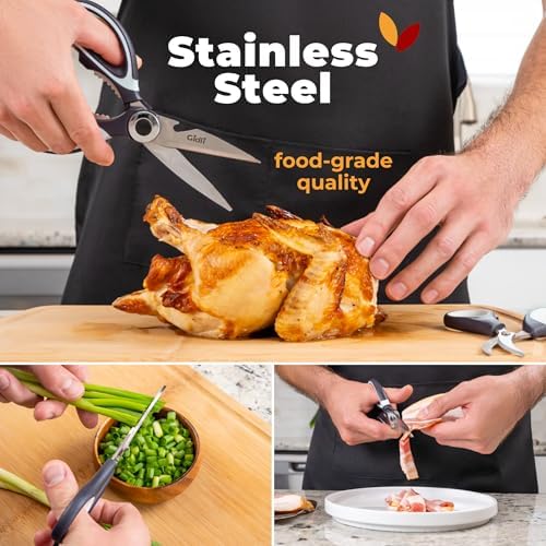 Gidli Kitchen Shears & Seafood Scissors Set - Lifetime Replace.