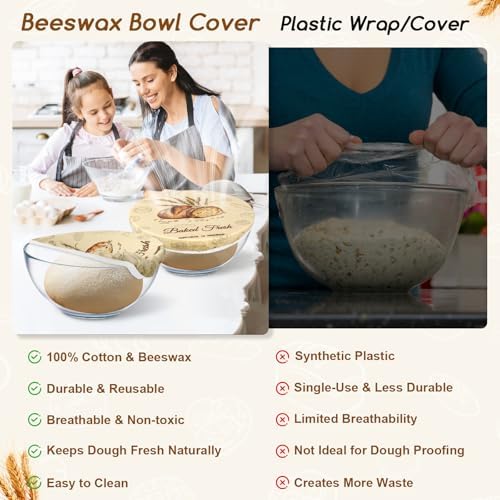 12in Reusable Beeswax Bowl Covers, 2 Pack