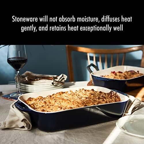 Staub 2-Pc Rectangular Ceramic Baking Dish Set, Blue
