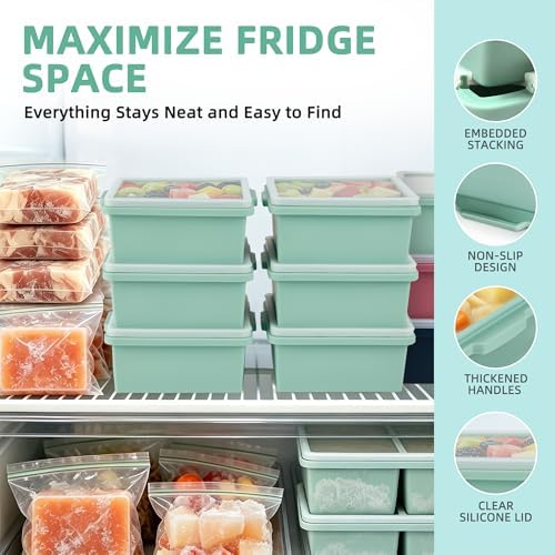 Silicone Soup Freezer Molds w/Lids,2-Cup Meal
