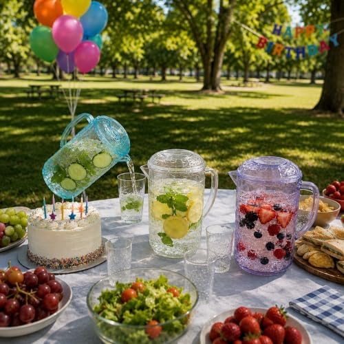 Clear Acrylic Water-Pitcher With Lid (74.39 oz),BPA Free
