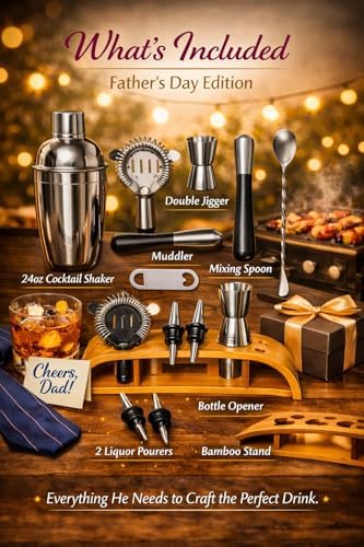 Spicy Tabanca 14-Piece Cocktail Shaker Set Bartender Kit