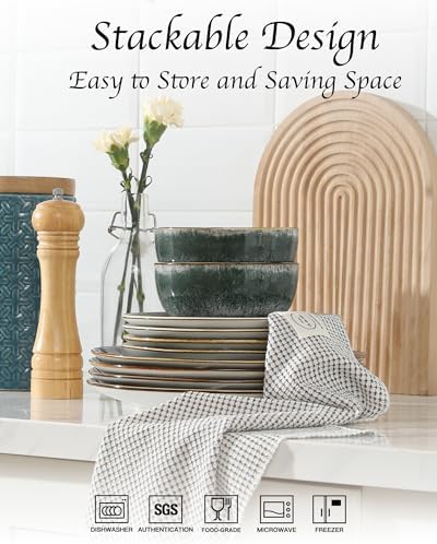 Sweejar Dinnerware Sets Service for 4,12 pcs Porcelain Plates and