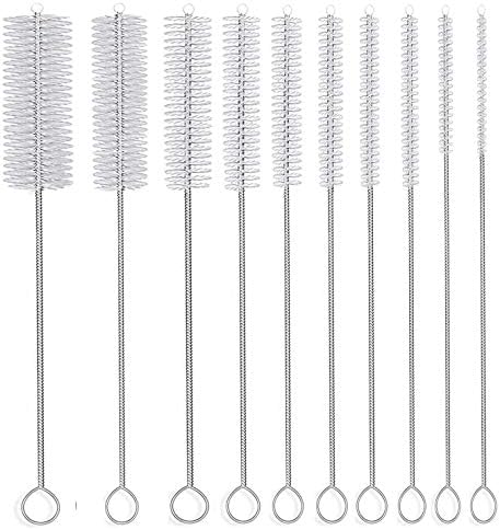 Long Straw Brush Set of 10, 8-ihch, 10 Different Diameters