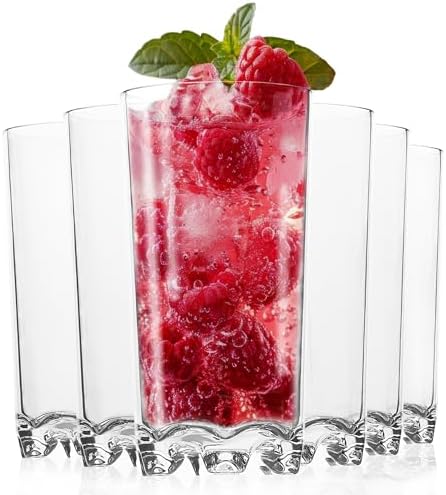 Vivocci Unbreakable Tritan Plastic Water Drinking Glasses Set of 6