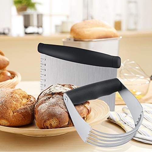 Dough Blender - Stainless Steel Pastry Cutter Set, Blender + Scraper +