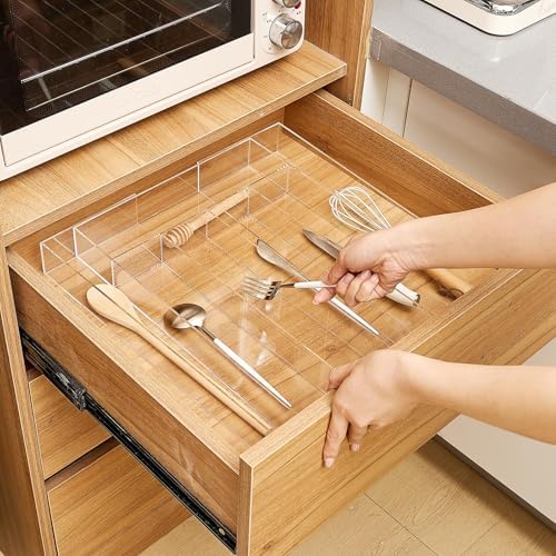 Teenyyou 1 Pcs Expandable Drawer Organizer, 12 x 16 Inches, 5-7 Slots