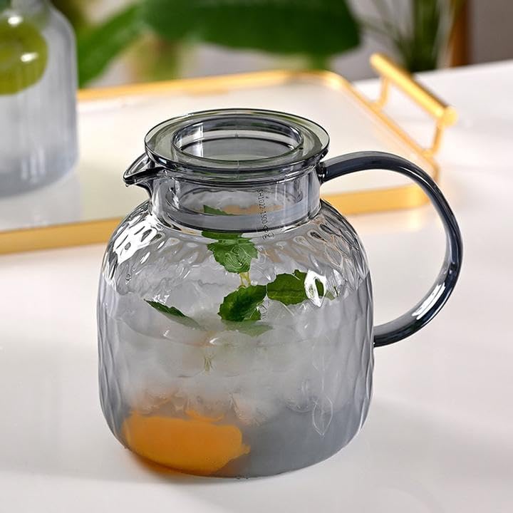 Acrylic Drink Pitcher with Lid and Spout, 50oz Clear Plastic Water