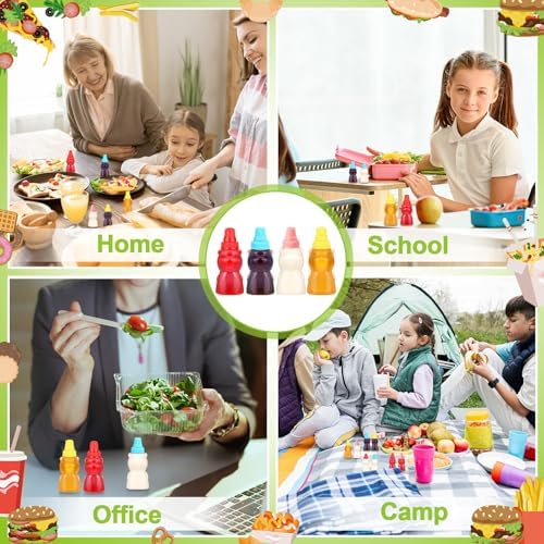 16 Pcs Mini Ketchup Bottles Condiment Squeeze Bottles Bear