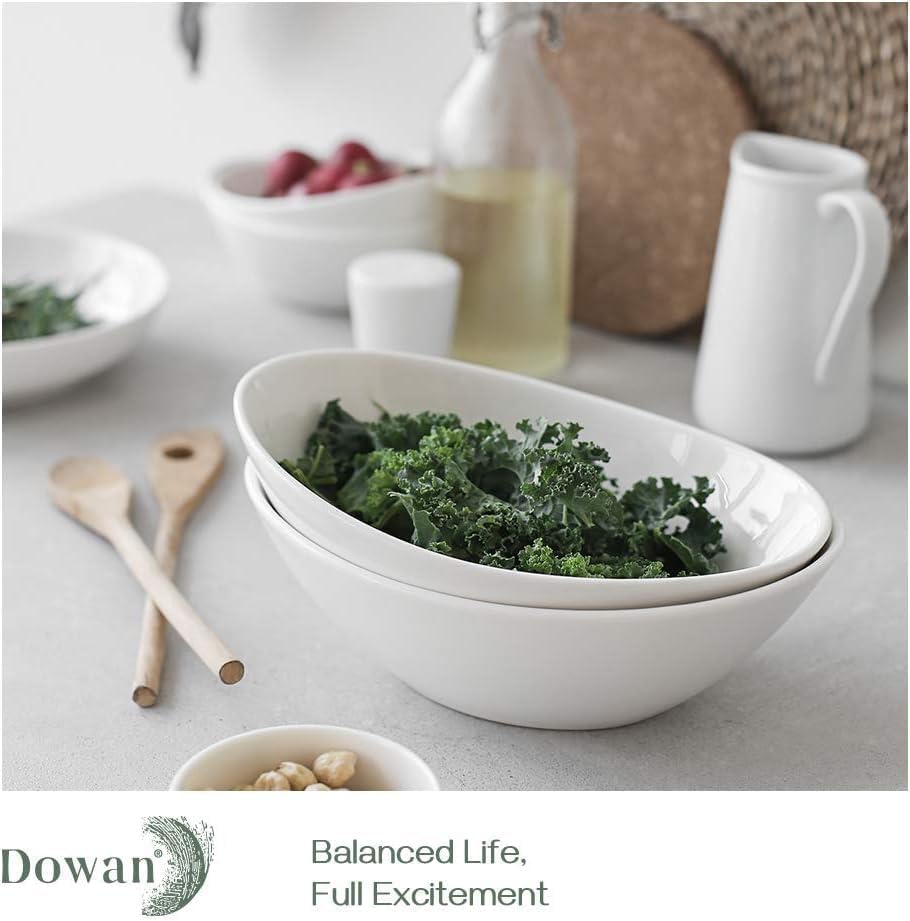 DOWAN 9.25" Serving Bowls, Large Oval Serving Dishes for Wedding and