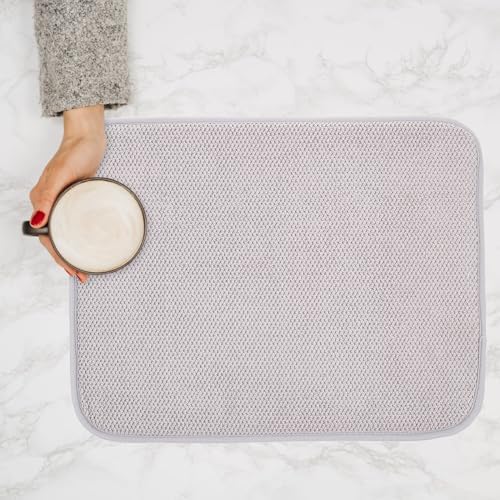 PRETYZOOM 2pcs Dish Drying Mats for Kitchen Countertop, 12"X16" Dish