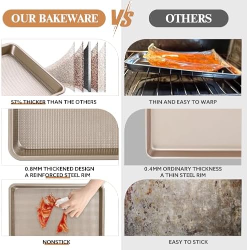 2 Piece Professional Baking Pan Set, Nonstick Bakeware Set, Heavy Duty