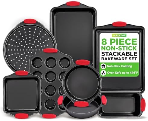 NutriChef Non-Stick Kitchen Oven Baking Pans-Deluxe & Stylish Nonstick