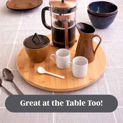 TB Home 14 Inch Bamboo Lazy Susan Turntable for Kitchen & Table Top