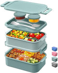 DaCool Lunch Box Adults Bento Box 74 OZ All-in-One Stackable Lunch Box