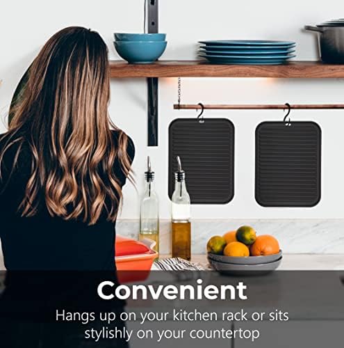 Silicone Trivets for Hot Dishes, Pots, Pans (4 Pack) - Heat-Resistant