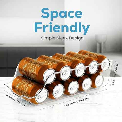 Utopia Kitchen Soda Can Organizer for Refrigerator & Pantry, 4 Pack, Clear