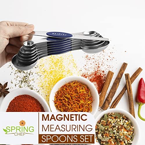 Spring Chef Stainless Steel Magnetic Measuring Spoons, Set of 8 & 4