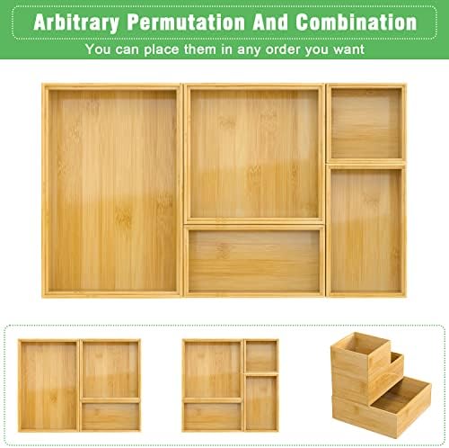 Bamboo Bathroom Drawer Organizer Dividers, Wooden Kitchen Utensil