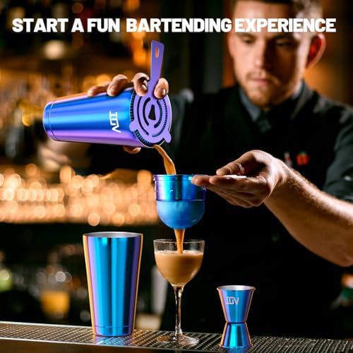 IOV Boston Cocktail Shaker Bar Set, Bartender Kit Drink Mixer Set with
