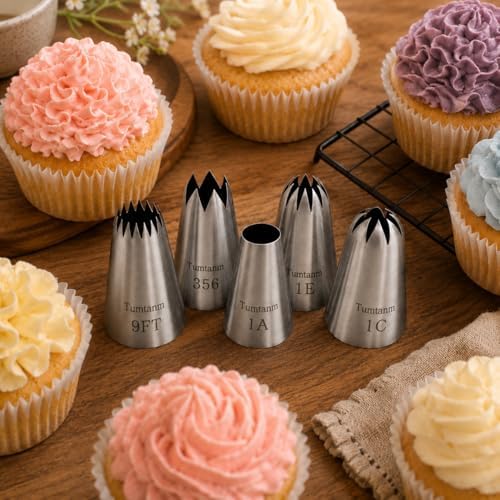 Piping tips large Cake Decorating tools, 5 pack Cake piping Nozzles