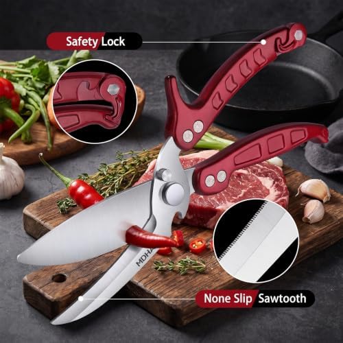 Heavy Duty Poultry Shears - Food Kitchen Scissors for Chicken and Meat