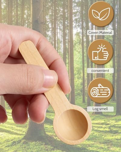 MORGLES 20Pcs Small Wooden Spoons Set, 3" Tasting Spoon with Tags &