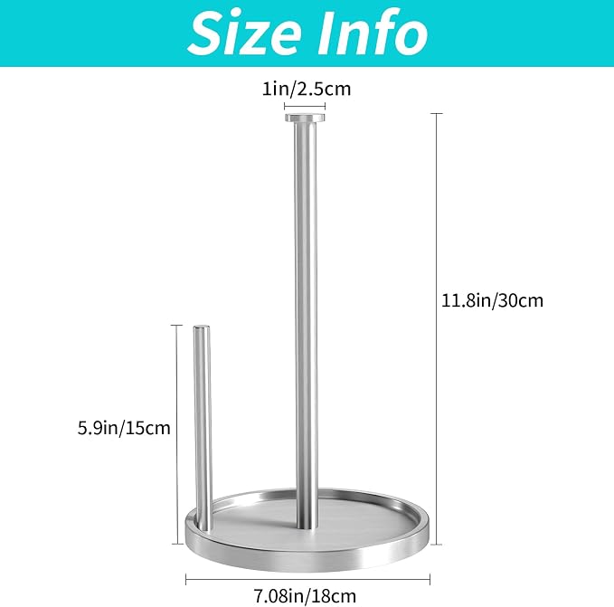 Paper Towel Holder Countertop, Standing Paper Roll Holder - Image 5
