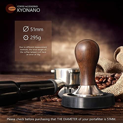 KYONANO Espresso Tamper 51mm - Tamper with Chacate Preto Wood Handle