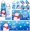 Nuanchu 12 Pcs Blue Let It Snow Christmas Kitchen Decor and