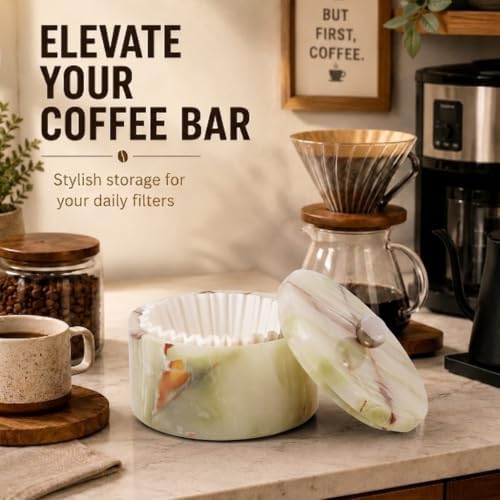 Marble Coffee Filter Holder 6 inch Handmade Green