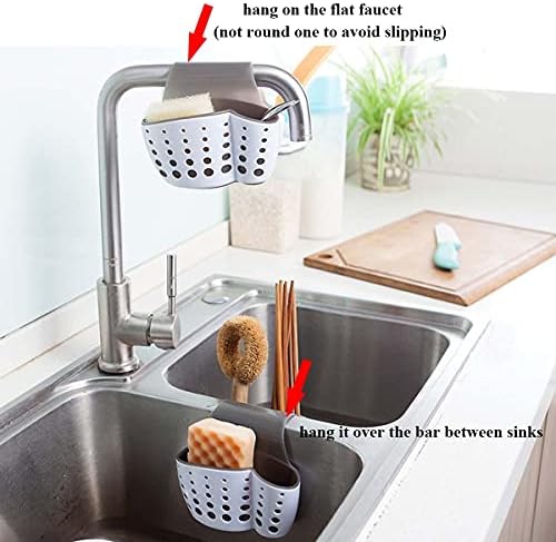 Kitchen Sink Caddy Sponge Holder, Saddle Faucet Organizer