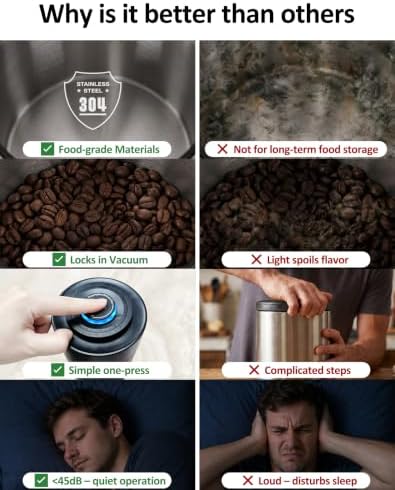 Auto Vacuum Coffee Canister, Electric Coffee Bean Storage Container