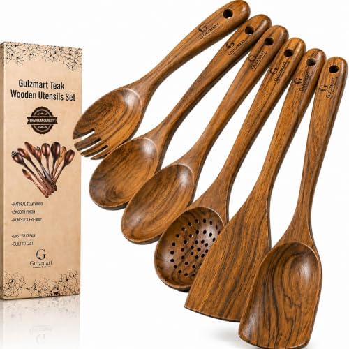 6-Piece Teak Wood Cooking Utensil Set