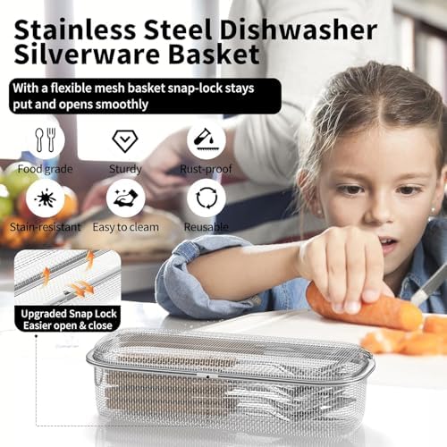 Dishwasher Basket,18/8 Stainless Steel Dishwasher Basket for Small