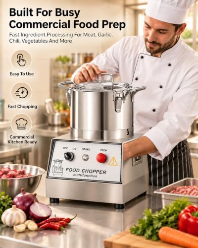 Commercial Meat Chopper, 1400 RPM, 5L Capacity