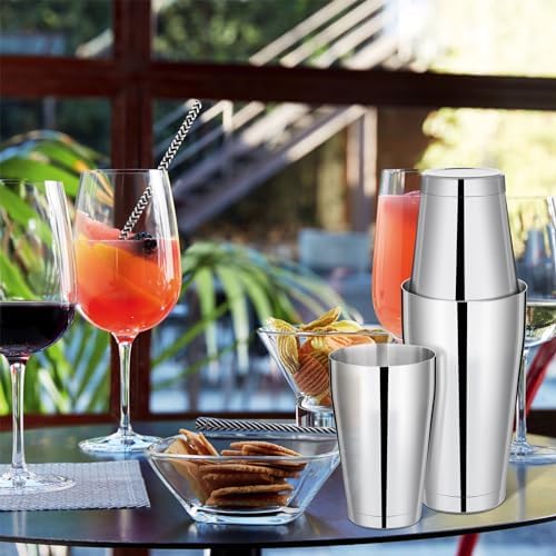 Mwellewm 8 Pcs Cocktail Shaker Boston Shaker Set Professional