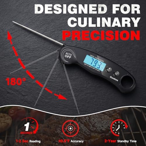 Digital Meat Thermometer, 1 Sec Instant Read, Waterproof