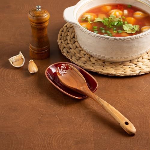 Ceramic Spoon Rest, 5" Utensil Holder for Stove Top & Counter
