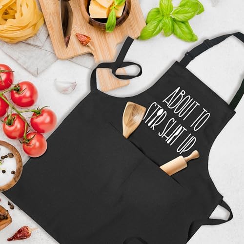 Funny Kitchen Apron with Pockets, Gifts for Chefs Cooks, Gifts for