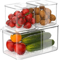 Slideep Produce Saver Containers with Lids, 3 Pack