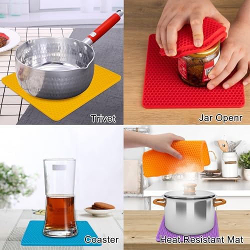 6-Pack Silicone Trivet Mats for Hot Pots