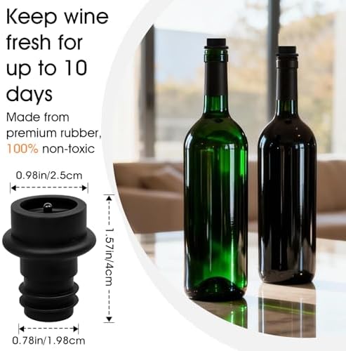 Vacuum Wine Stoppers 12 Pack, Silicone Wine Saver Seals