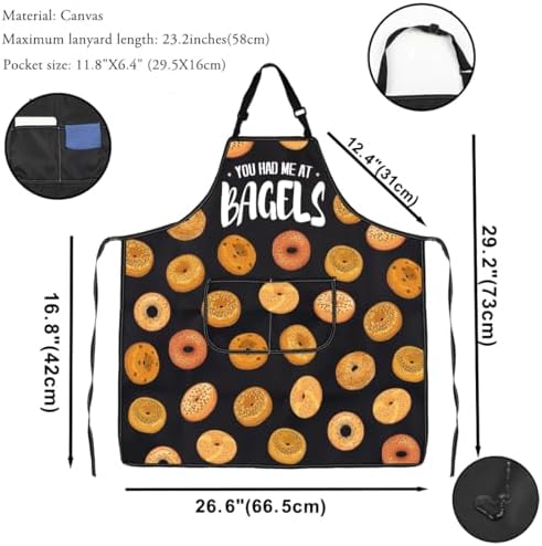 VAMSII Bagel Lover Gift You Had Me At Bagels Apron With Pockets Bagel