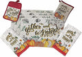 Set of 8, Gather and be Grateful with Pumpkin, Leaf Tapestry Kitchen