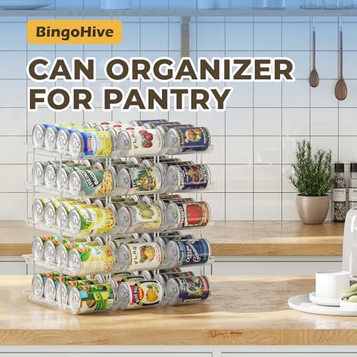 Can Organizer for Pantry Stackable AND Rolling Soda Can Dispenser for